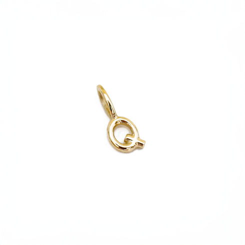 Q ~ Alphabet Charm in Yellow Gold